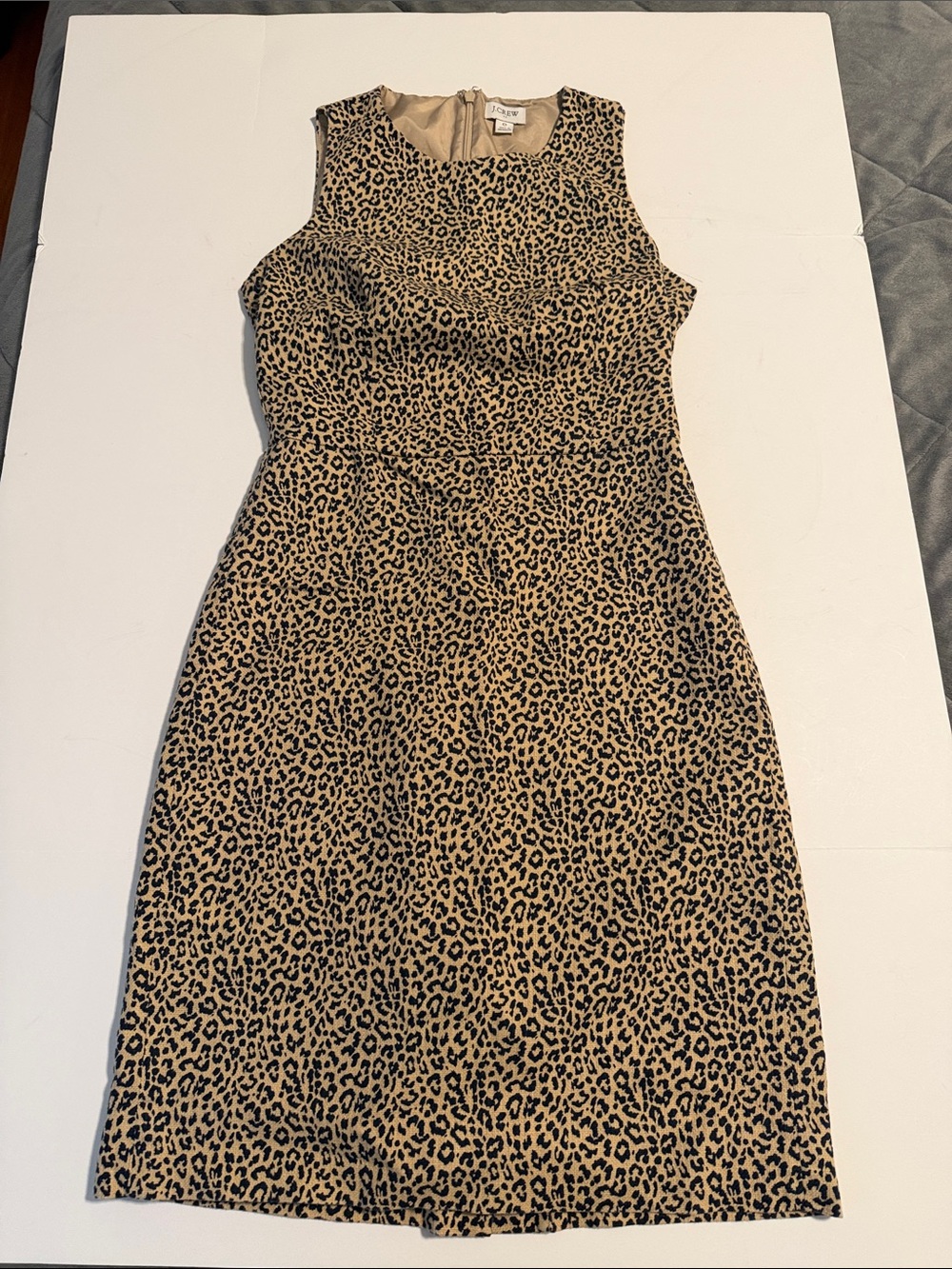 J. Crew Leopard Print Sleeveless Midi Dress - Tan & Black